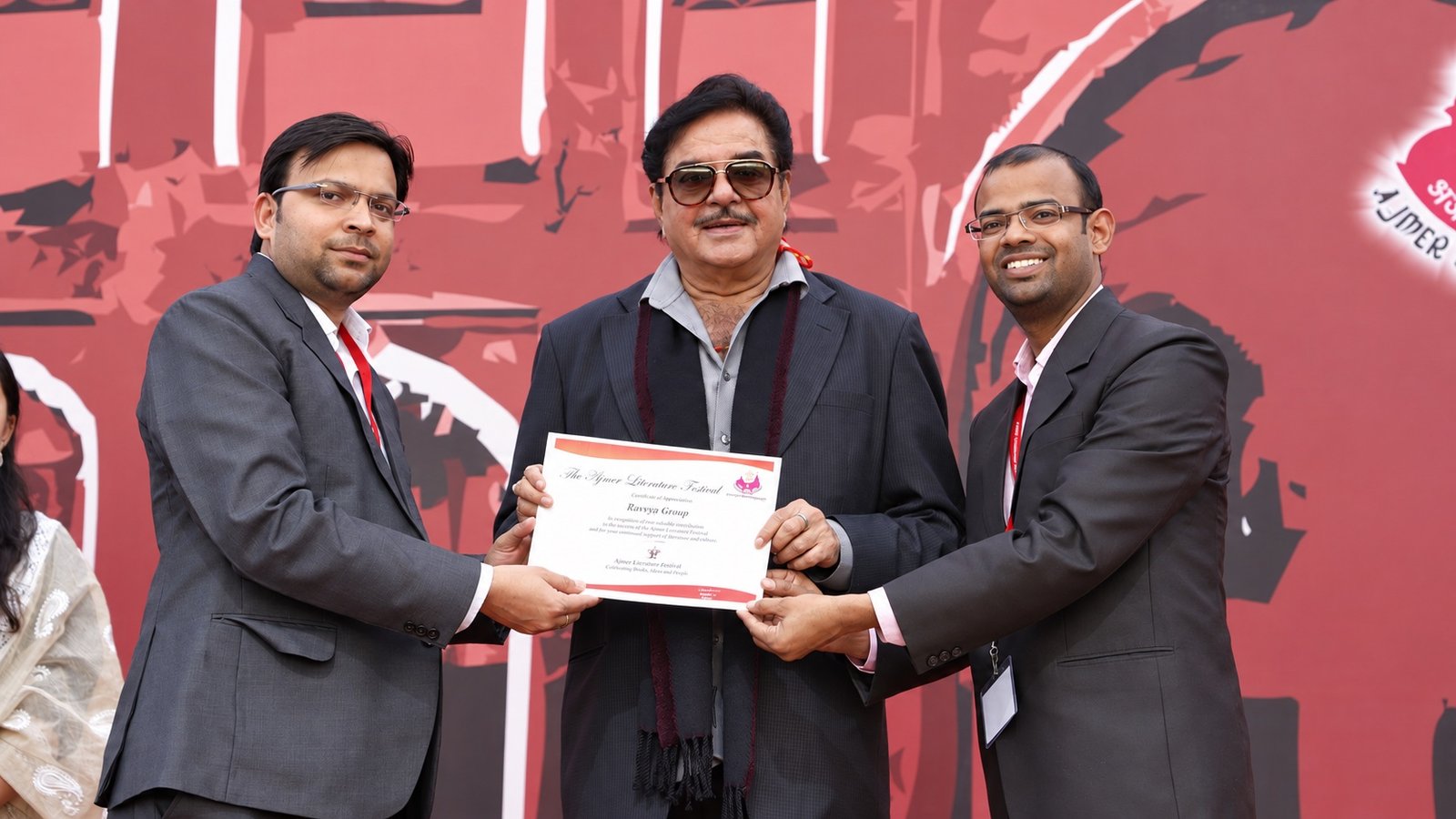 Certificate presentation at an event
