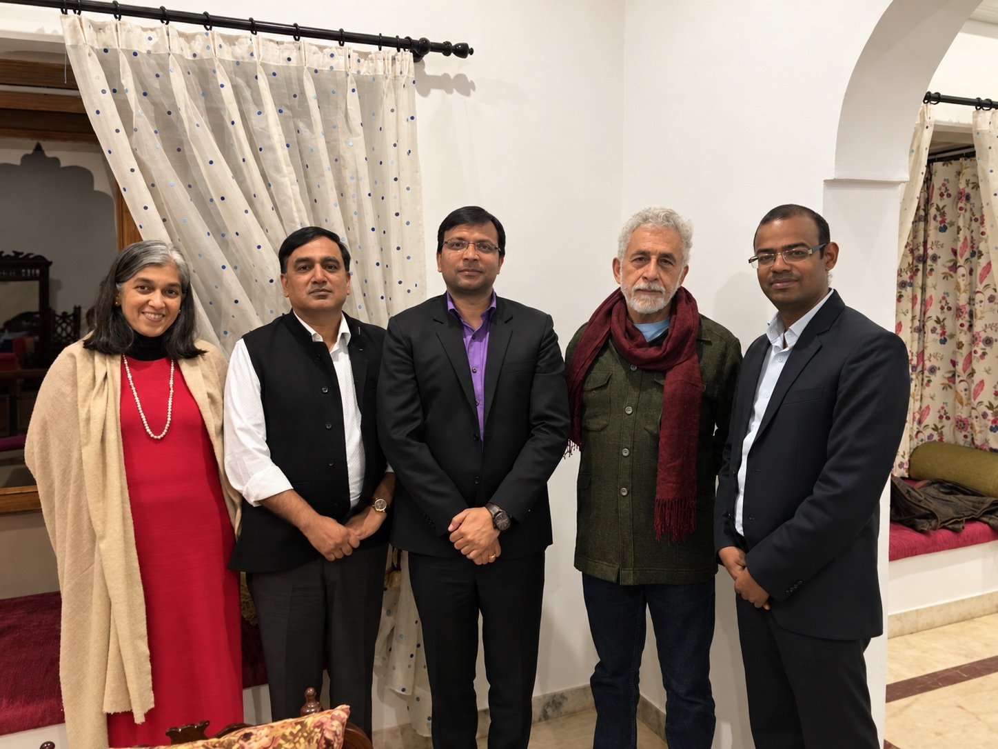 Group photograph at an indoor gathering